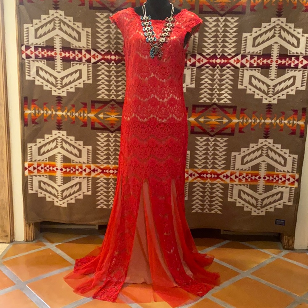 Beautiful red lace gown